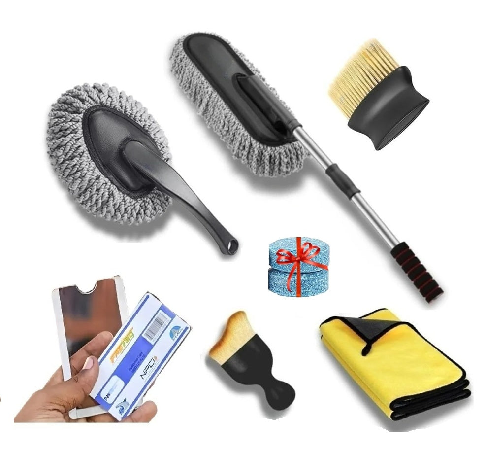 (Combo Pack Of 6 pcs) + 2 Pcs Glass Detergent Cleaning Tablets Free | Car Essential Cleaning Kit