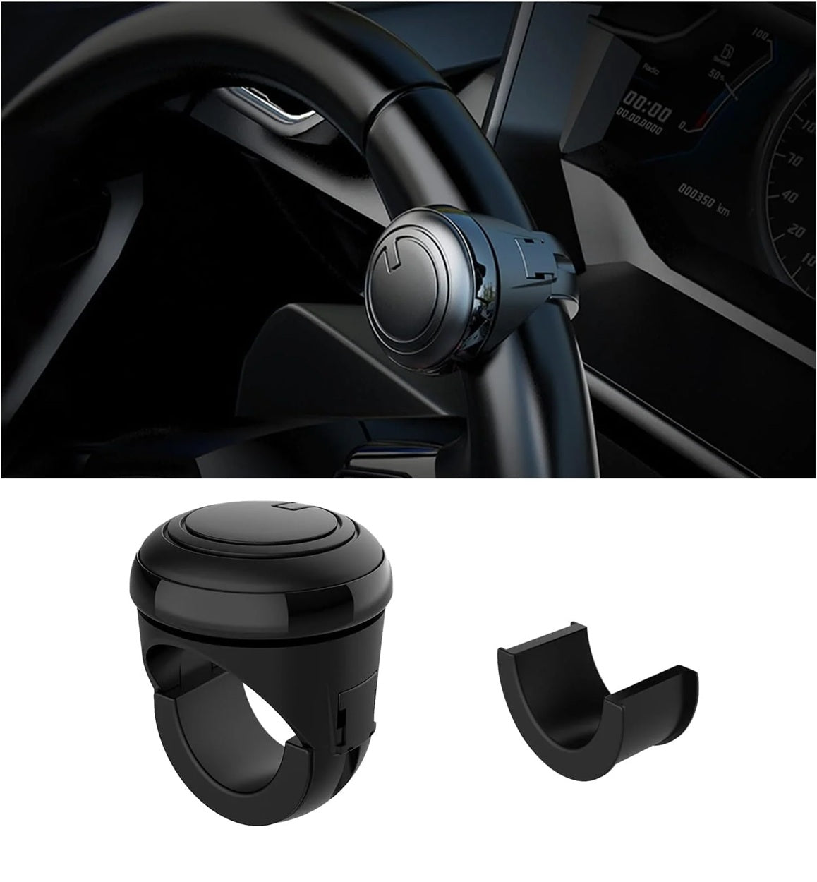 Universal Car Steering Knob, Car Steering Wheel Knob, Steering Wheel Spinner Knob, 360° Rotation Booster (3R Original)