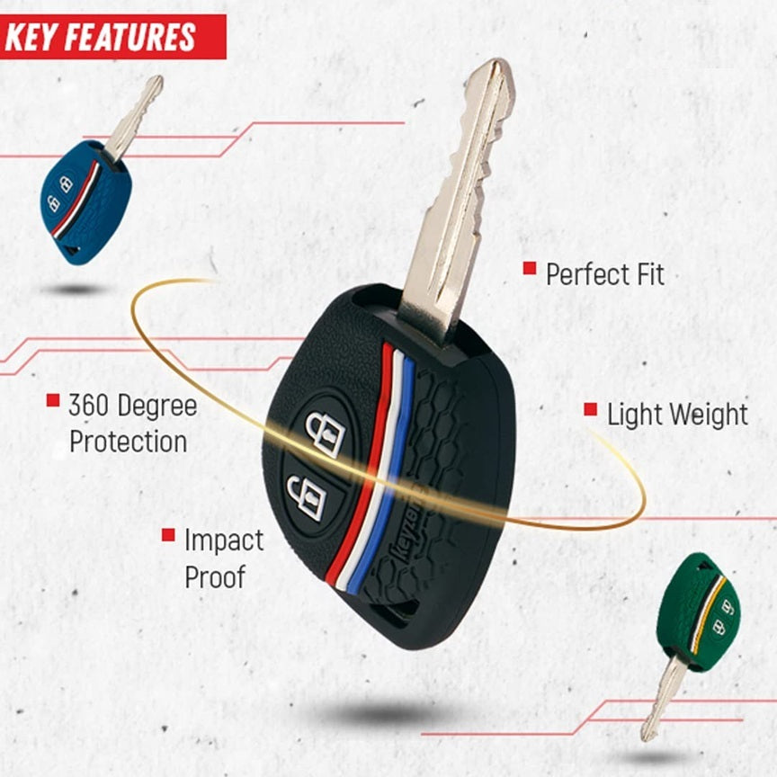 (2 Button Remote Key) Striped Silicone Key Cover for Jimny Fronx Swift XL6 Wagonr Ignis Ciaz Baleno Scross Grand Vitara Brezza Ertiga Celerio Dzire Alto