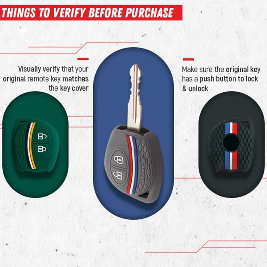 (2 Button Remote Key) Striped Silicone Key Cover for Jimny Fronx Swift XL6 Wagonr Ignis Ciaz Baleno Scross Grand Vitara Brezza Ertiga Celerio Dzire Alto