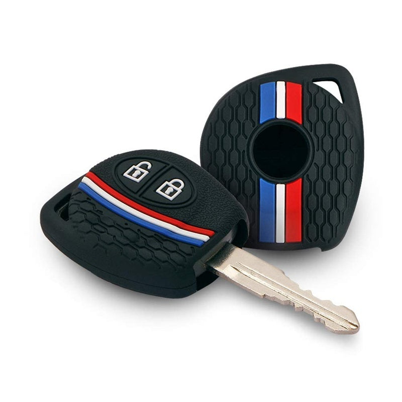 (2 Button Remote Key) Striped Silicone Key Cover for Jimny Fronx Swift XL6 Wagonr Ignis Ciaz Baleno Scross Grand Vitara Brezza Ertiga Celerio Dzire Alto