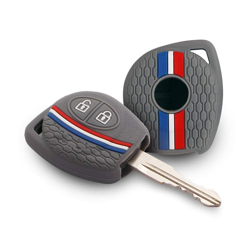 (2 Button Remote Key) Striped Silicone Key Cover for Jimny Fronx Swift XL6 Wagonr Ignis Ciaz Baleno Scross Grand Vitara Brezza Ertiga Celerio Dzire Alto