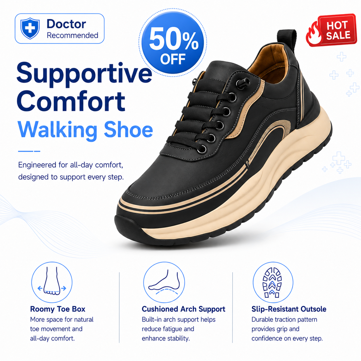 Men’s Orthopedic Comfort Shoes – All-Day Pain Relief & Support